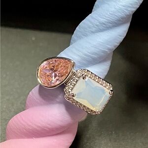 Bomb Party Call Me Baby Moonstone & Rose Quartz Ring